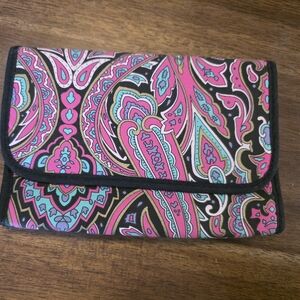 Mary Kay Paisley Print Travel Wallet Clutch in Pink, Turquoise & Black